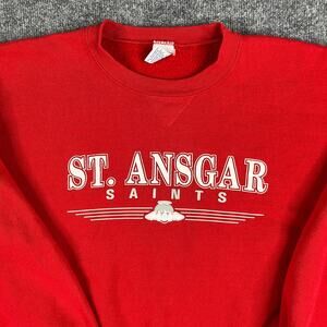 Russell Athletic Sweatshirt Mens Large Red St. Ansgar Saints Graphic Crewneck